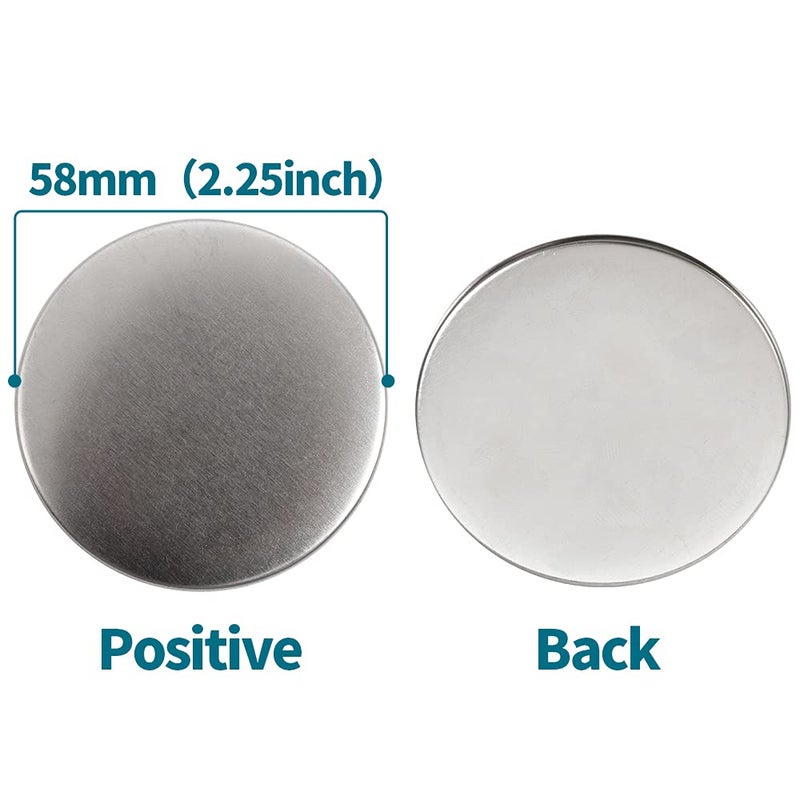 Happizza 200 Sets 58mm(2.25 in) Blank Pin Back Button Parts for Button Maker Machine 58mm  Round Badge Making Supplies  Includes Metal Cover  Plastic Button Back Cover  Clear Film&Blank Paper - Image 3